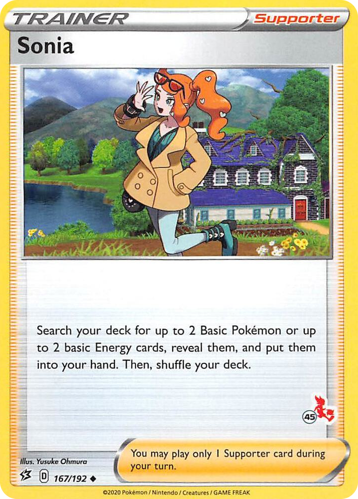 0167 Sonia - 167/192 (#45 Cinderace Stamped) Promo Battle Academy 2022