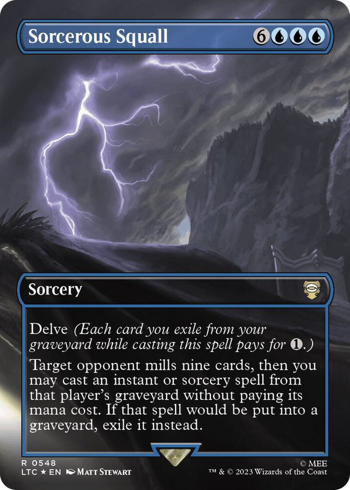 Sorcerous Squall (Borderless) (Surge Foil) #548 R - Commander: The Lord of the Rings: Tales of Middle-earth Pokemon card