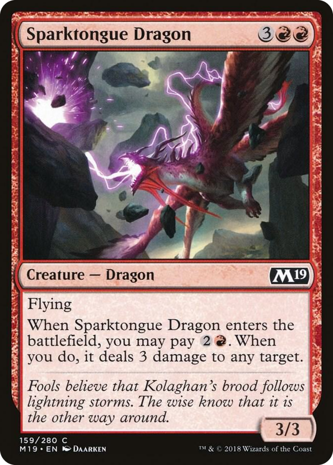 0159 Sparktongue Dragon C Core Set 2019