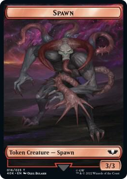 0016 Spawn // Blue Horror Double-Sided Token T Universes Beyond: Warhammer 40,000