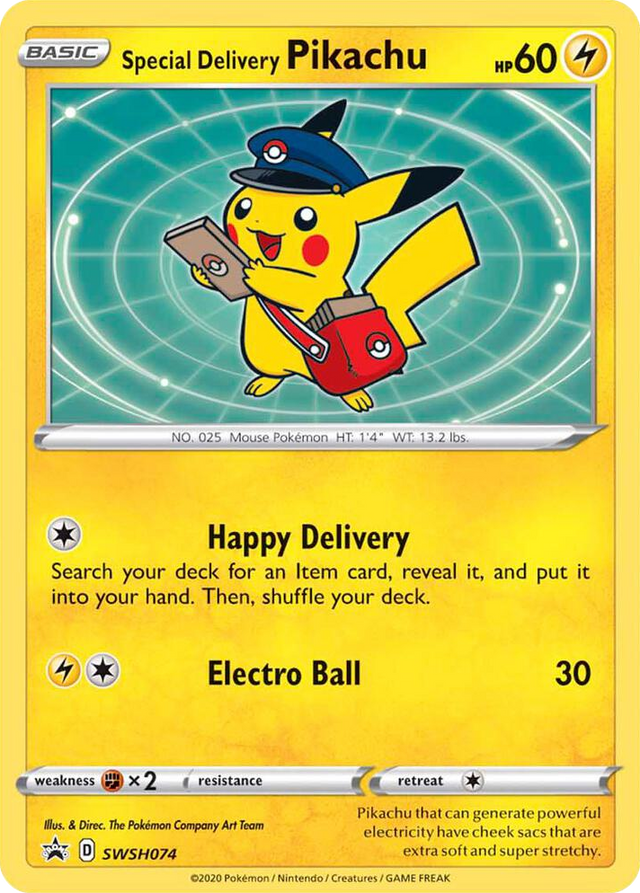 0074 Special Delivery Pikachu - SWSH074 Promo Sword & Shield Promo Cards