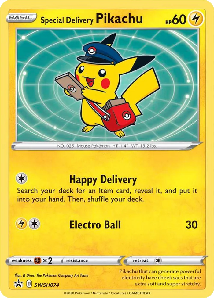 0074 Special Delivery Pikachu - SWSH074 Promo Sword & Shield Promo Cards