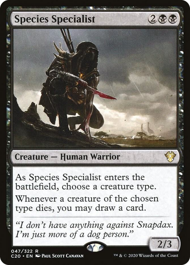 0047 Species Specialist R Commander 2020