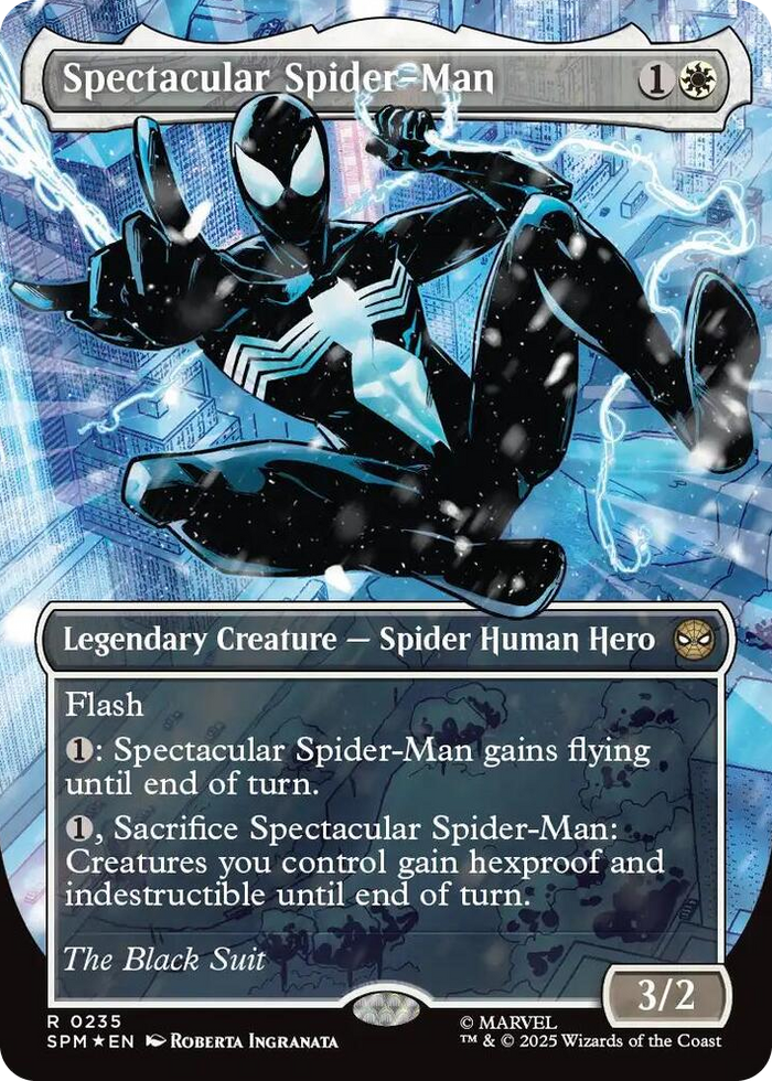 Spectacular Spider-Man (0235) (Borderless) (Textured Foil) #235 R - Marvel's Spider-Man Pokemon card