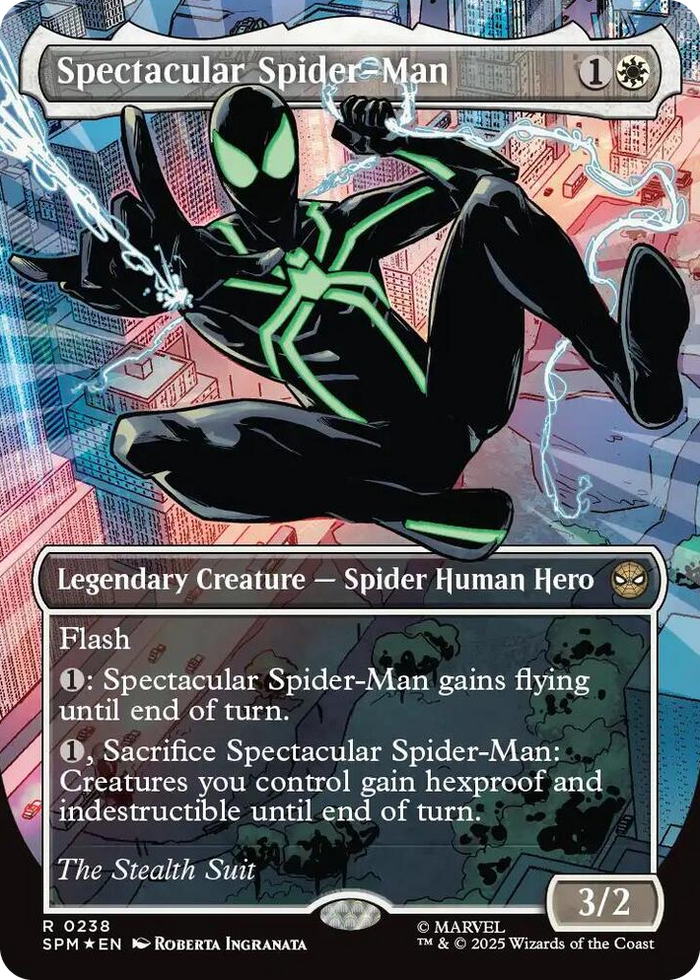 Spectacular Spider-Man (0238) (Borderless) (Textured Foil) #238 R - Marvel's Spider-Man Pokemon card