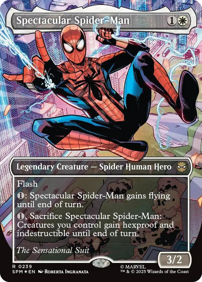 Spectacular Spider-Man (0239) (Borderless) (Textured Foil) #239 R - Marvel's Spider-Man Pokemon card