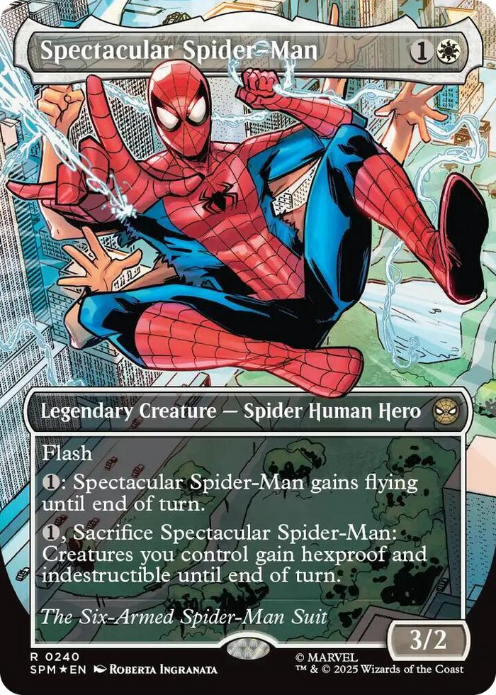 Spectacular Spider-Man (0240) (Borderless) (Textured Foil) #240 R - Marvel's Spider-Man Pokemon card