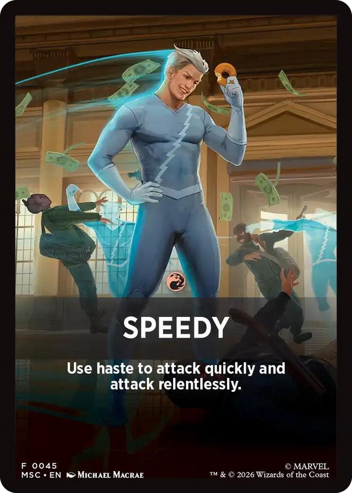 Speedy Theme Card #45 T - Commander: Marvel Super Heroes Pokemon card