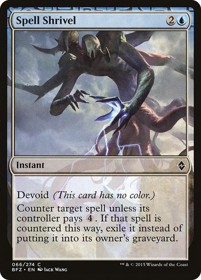 Spell Shrivel #66 C - Battle for Zendikar Pokemon card