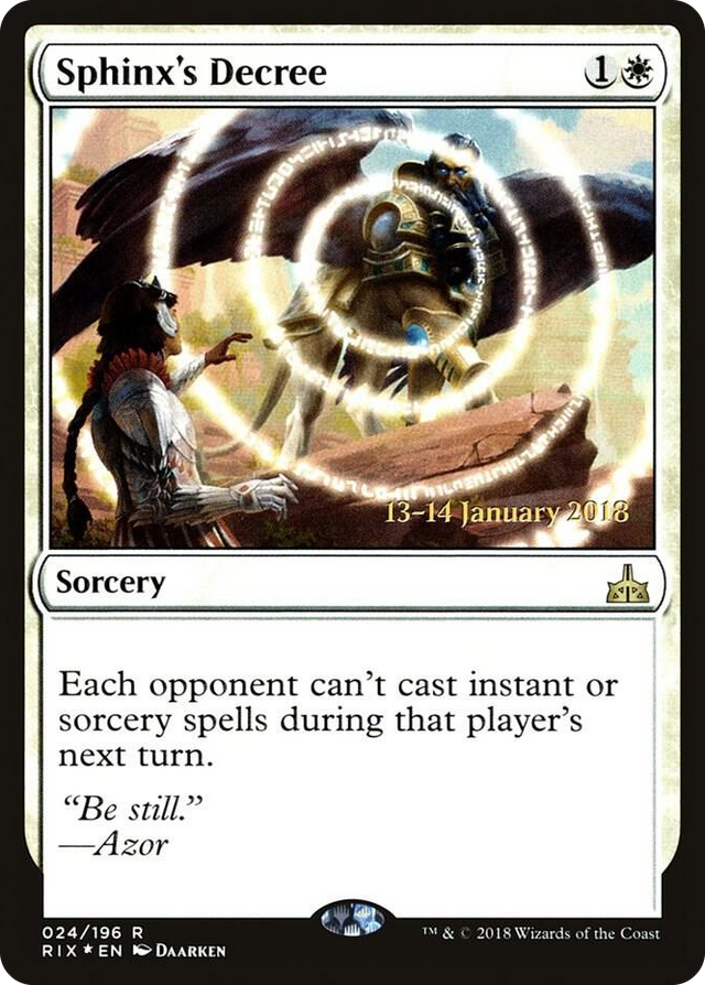 0024 Sphinx's Decree R Prerelease Cards