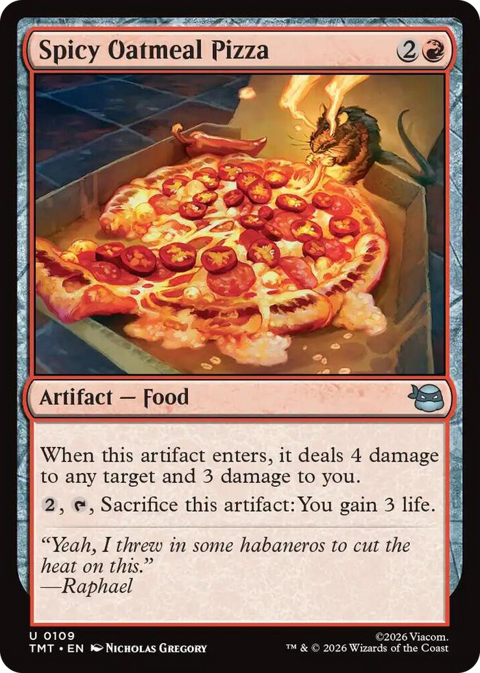 Spicy Oatmeal Pizza #109 U - Teenage Mutant Ninja Turtles Pokemon card