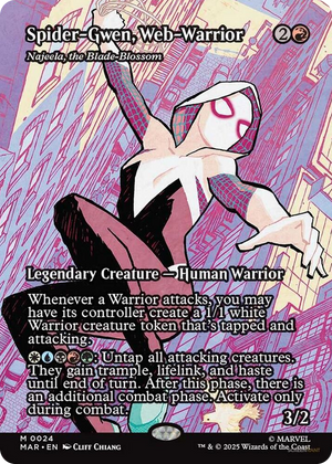 0024 Spider-Gwen, Web-Warrior - Najeela, the Blade-Blossom (Borderless) M Marvel Universe Eternal-Legal