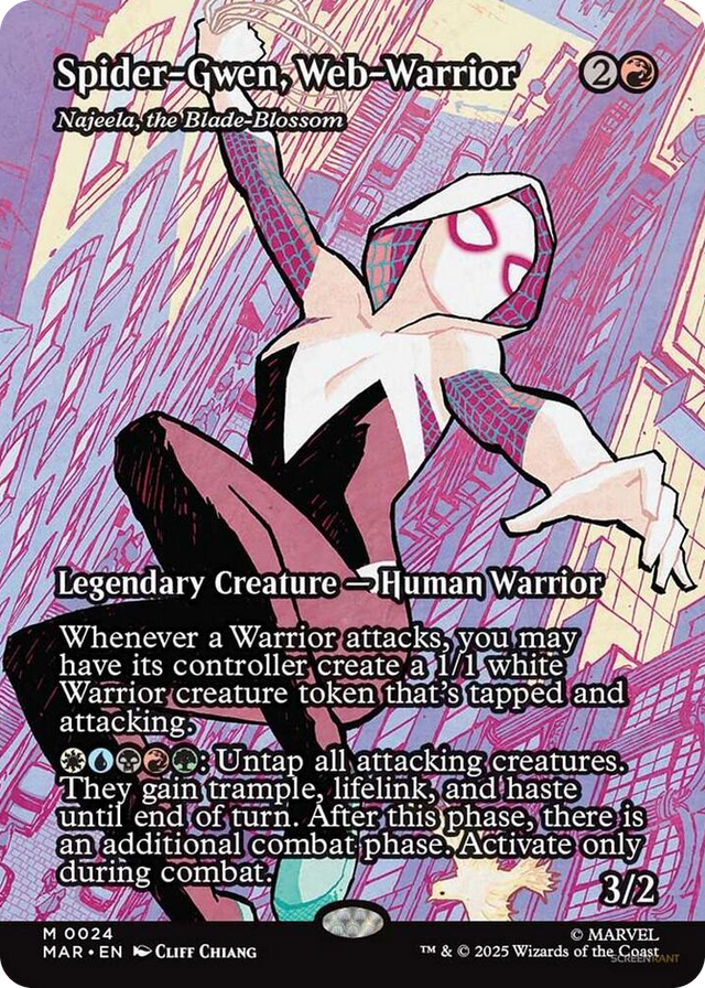 0024 Spider-Gwen, Web-Warrior - Najeela, the Blade-Blossom (Borderless) M Marvel Universe Eternal-Legal