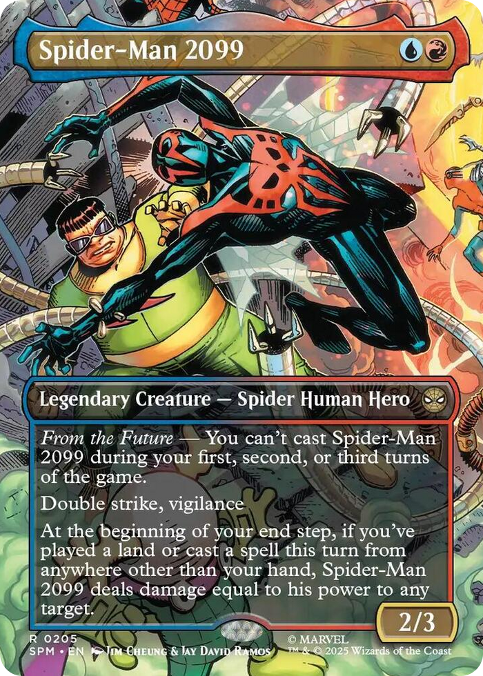 Spider-Man 2099 (0205) (Borderless) #205 R - Marvel's Spider-Man Pokemon card