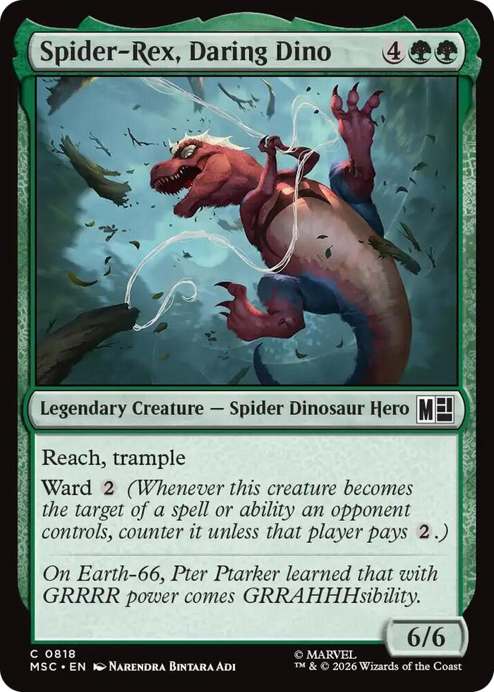 Spider-Rex, Daring Dino #818 C - Commander: Marvel Super Heroes Pokemon card