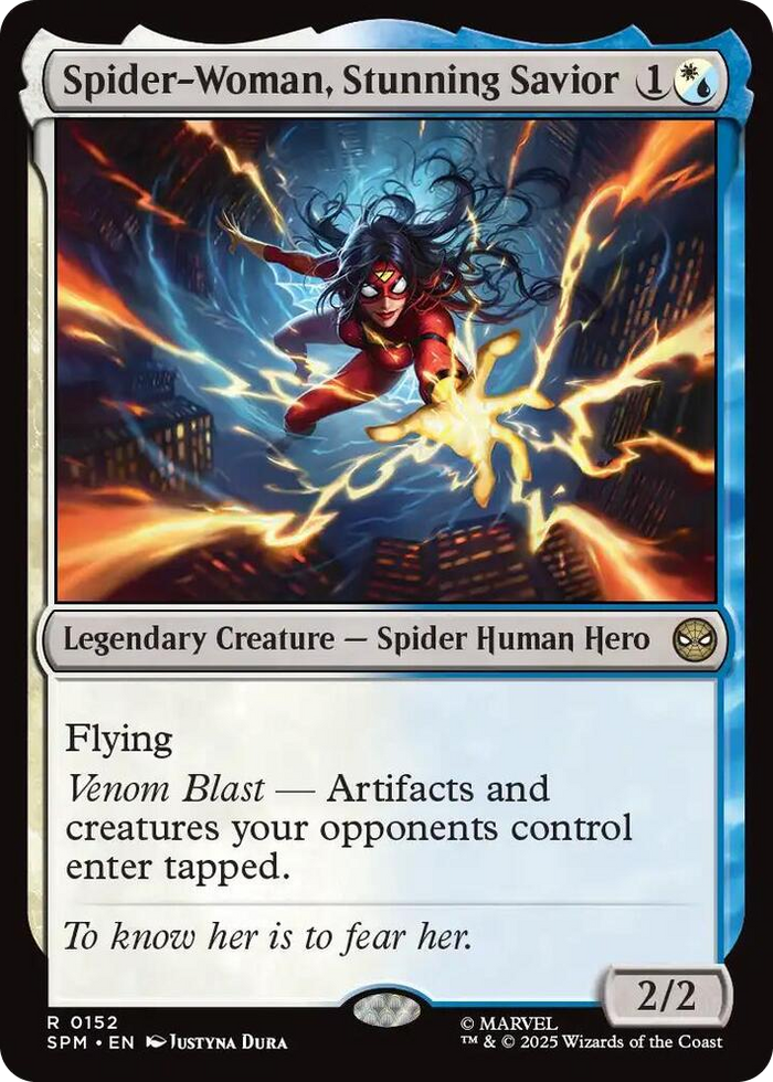 Spider-Woman, Stunning Savior #152 R - Marvel's Spider-Man Pokemon card