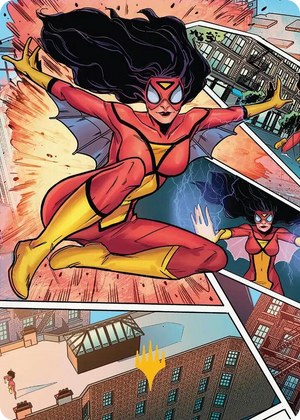 0051 Spider-Woman, Stunning Savior Art Card (Gold-Stamped Planeswalker Symbol) S Art Series: Marvel's Spider-Man