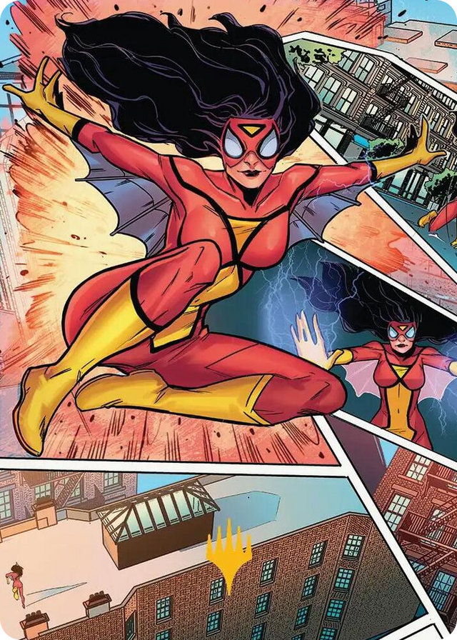 0051 Spider-Woman, Stunning Savior Art Card (Gold-Stamped Planeswalker Symbol) S Art Series: Marvel's Spider-Man