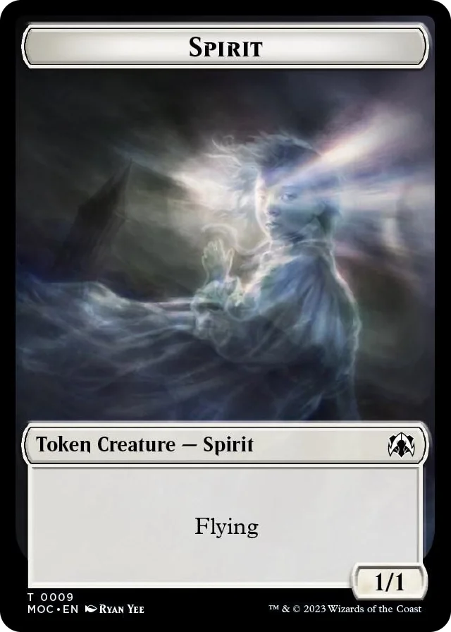 0009 Spirit (0009) // Spirit (0013) Double-sided Token T Commander: March of the Machine