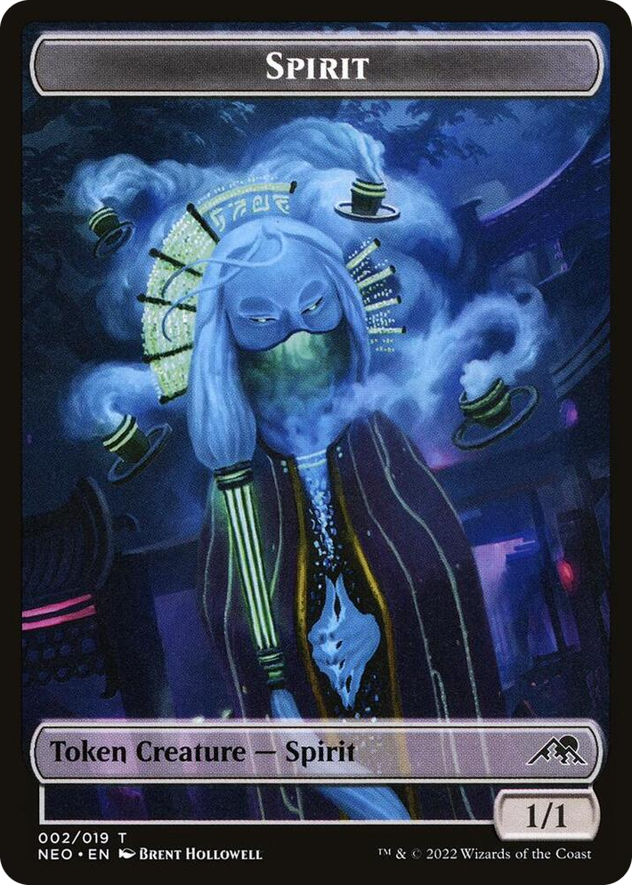 0002 Spirit (002) // Construct (015) Double-sided Token T Kamigawa: Neon Dynasty