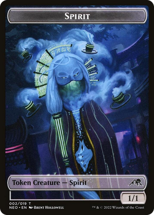 0002 Spirit (002) // Human Monk (010) Double-sided Token T Kamigawa: Neon Dynasty