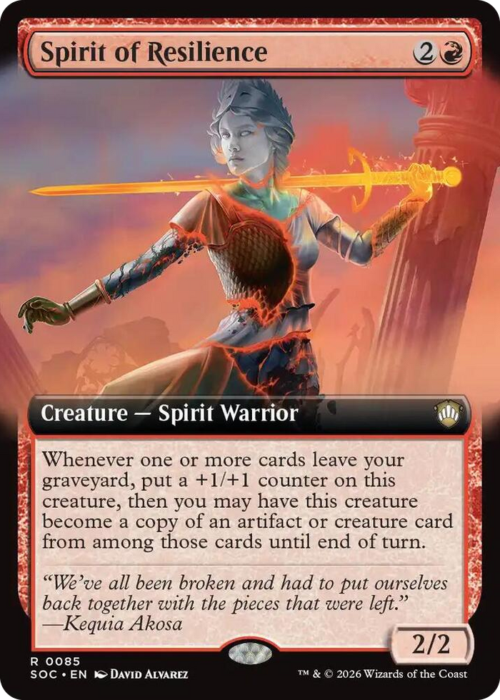 Spirit of Resilience (Extended Art) #85 R - Commander: Secrets of Strixhaven Pokemon card