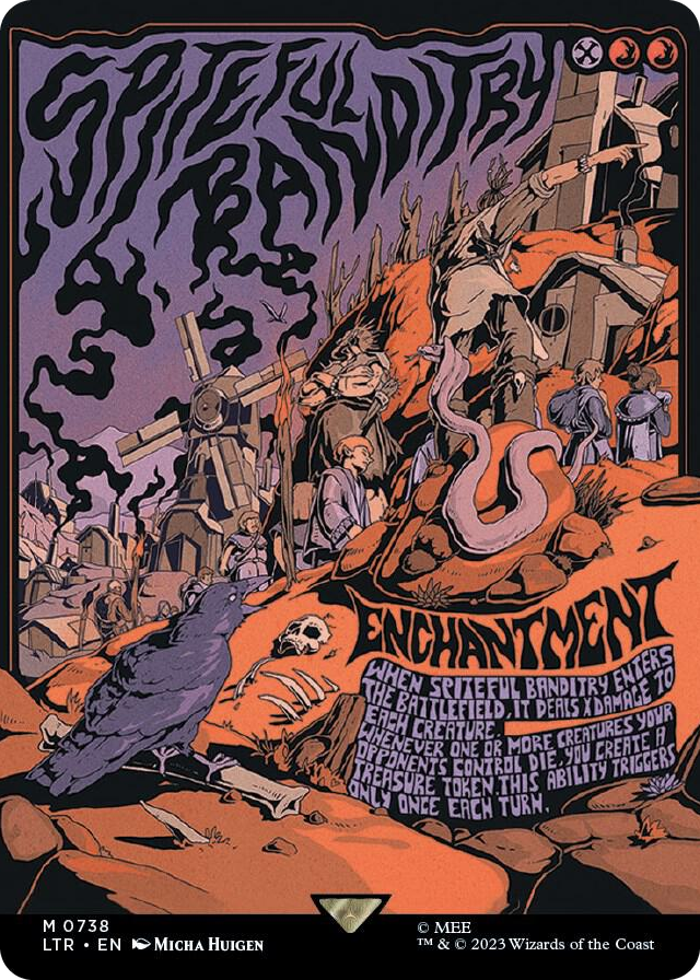 Spiteful Banditry (Borderless Poster) #738 M - Universes Beyond: The Lord of the Rings: Tales of Middle-earth Pokemon card