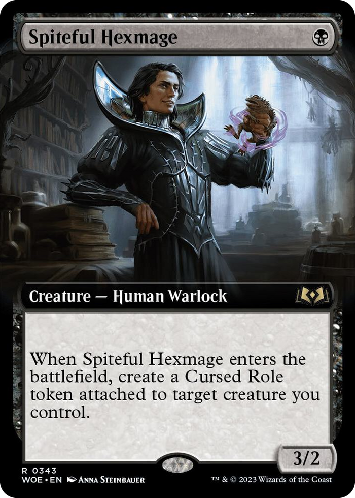 Spiteful Hexmage (Extended Art) #343 R - Wilds of Eldraine Pokemon card