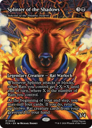 0006 Splinter of the Shadows - Ashcoat of the Shadow Swarm (Borderless) M Teenage Mutant Ninja Turtles Source Material