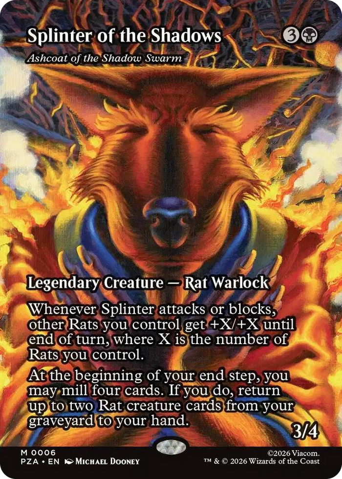 Splinter of the Shadows - Ashcoat of the Shadow Swarm (Borderless) #6 M - Teenage Mutant Ninja Turtles Source Material Pokemon card