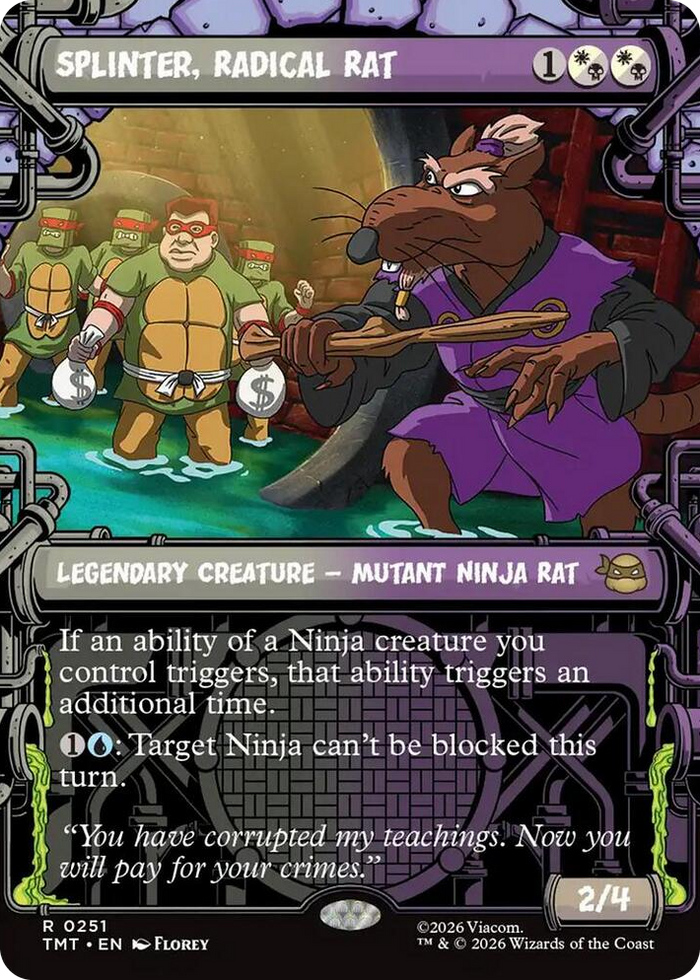 Splinter, Radical Rat (Showcase) #251 R - Teenage Mutant Ninja Turtles Pokemon card