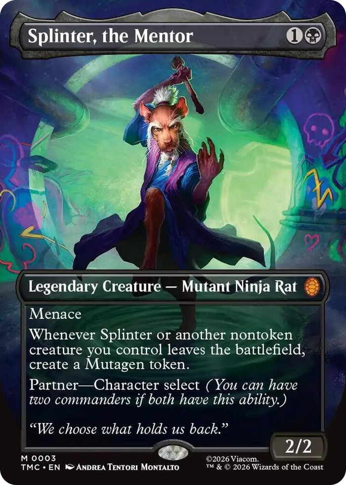 Splinter, the Mentor (0003) (Borderless) #3 M - Commander: Teenage Mutant Ninja Turtles Pokemon card
