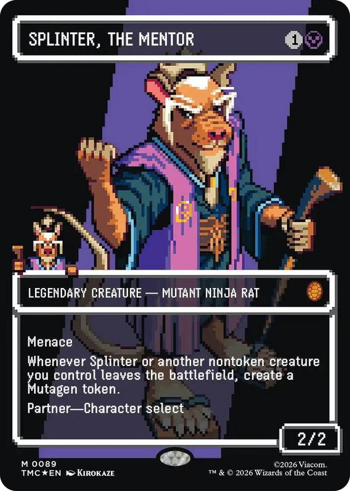 Splinter, the Mentor (0089) (Borderless) (Surge Foil) #89 M - Commander: Teenage Mutant Ninja Turtles Pokemon card