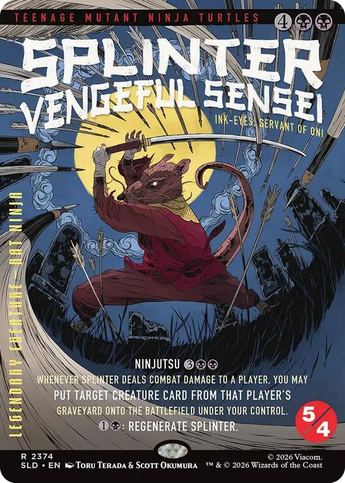 Splinter, Vengeful Sensei - Ink-Eyes, Servant of Oni #2374 R - Secret Lair Drop Series Pokemon card