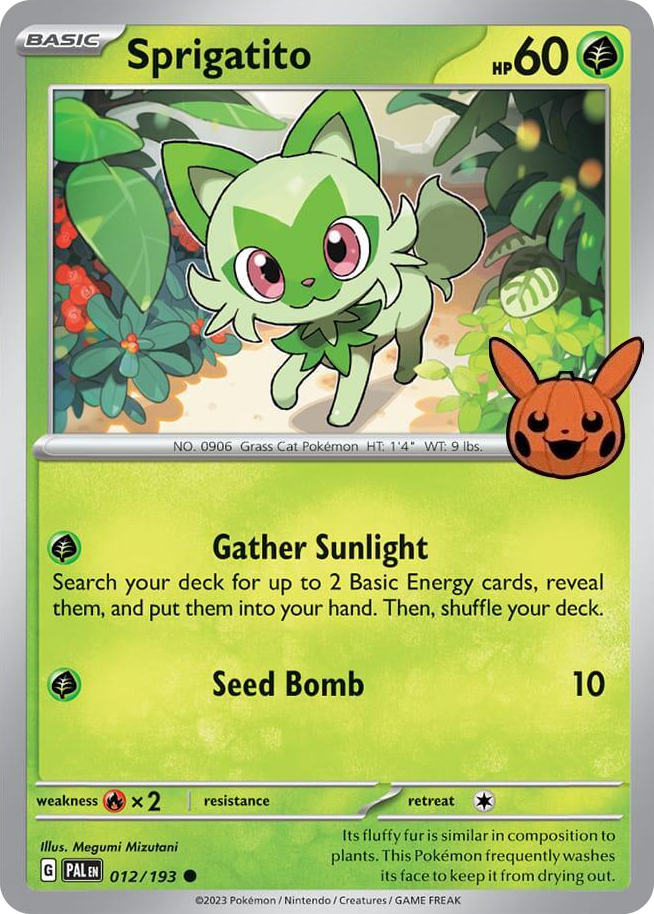 0012 Sprigatito Common Trick or Trade BOOster Bundle 2024
