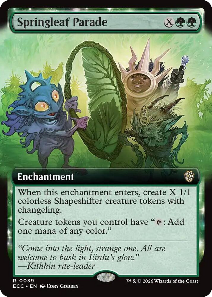 Springleaf Parade (Extended Art) #39 R - Commander: Lorwyn Eclipsed Pokemon card