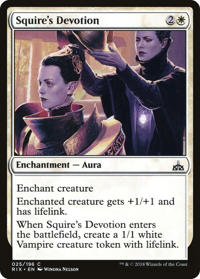 0025 Squire's Devotion C Rivals of Ixalan