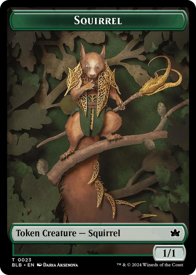 0023 Squirrel // Darkstar Augur Double-Sided Token T Bloomburrow