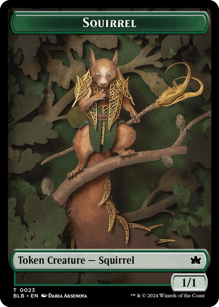 0023 Squirrel // Treasure Double-Sided Token T Bloomburrow
