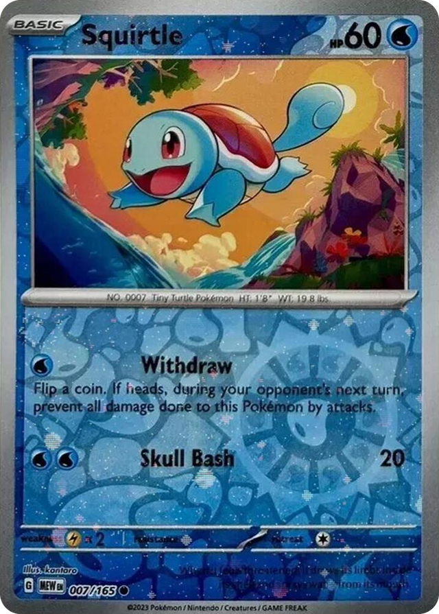 0007 Squirtle - 007/165 (Reverse Cosmos Holo) (Costco Exclusive) Common Miscellaneous Cards & Products