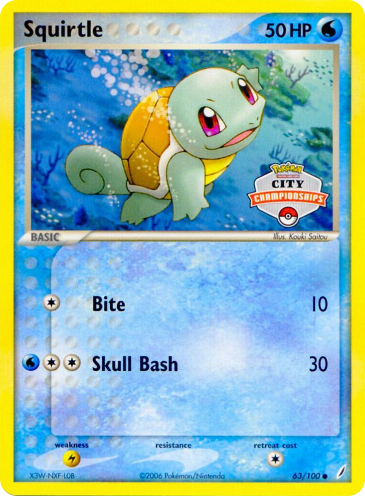 0063 Squirtle - 63/100 (City Championships) Promo League & Championship Cards