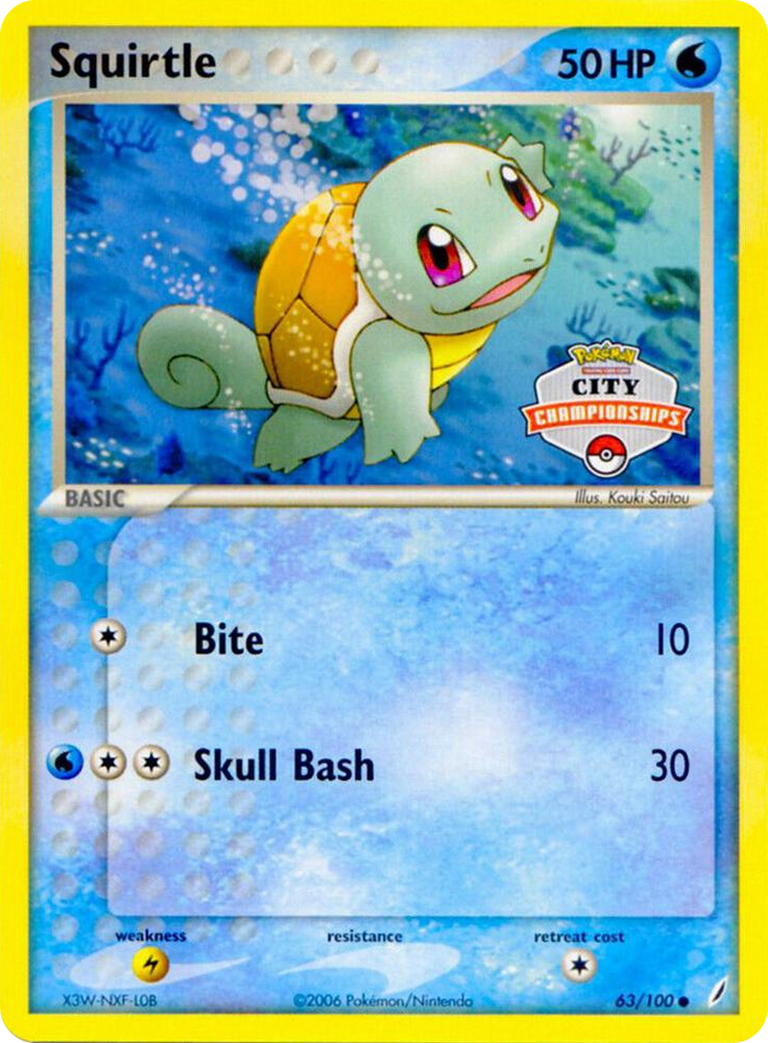 0063 Squirtle - 63/100 (City Championships) Promo League & Championship Cards