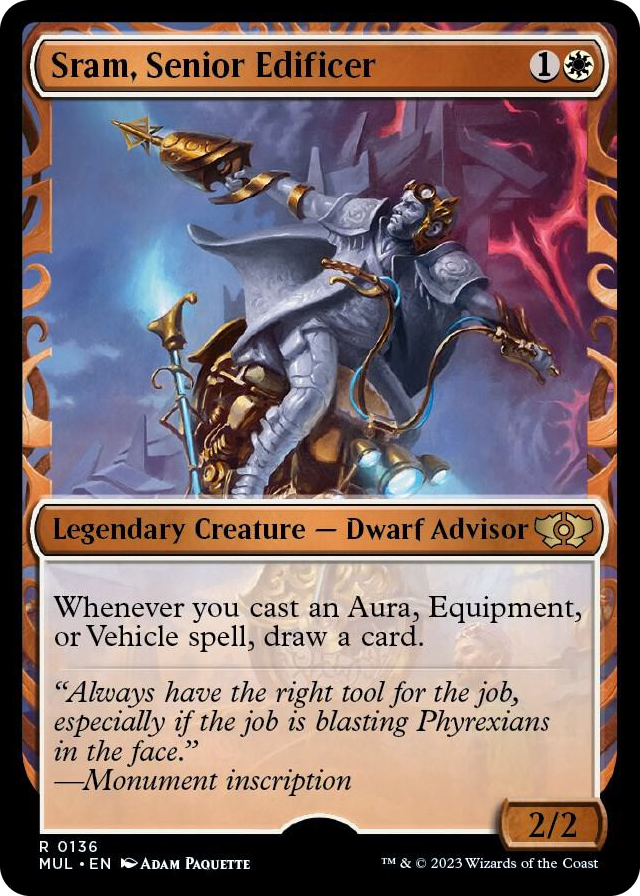 0136 Sram, Senior Edificer (Halo Foil) R March of the Machine: Multiverse Legends