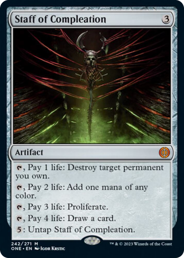 0242 Staff of Compleation M Phyrexia: All Will Be One