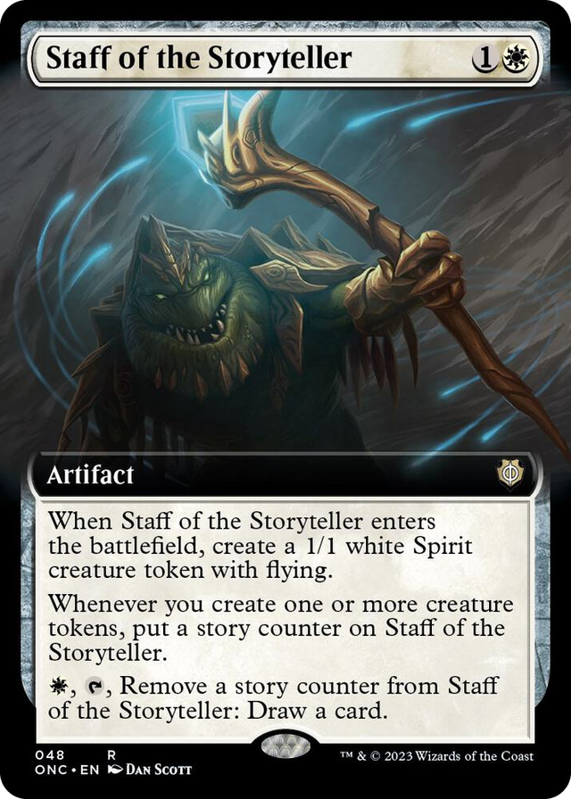 0048 Staff of the Storyteller (Extended Art) R Commander: Phyrexia: All Will Be One