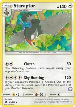 0083 Staraptor (22) Rare SM Trainer Kit: Alolan Sandslash & Alolan Ninetales