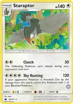 0083 Staraptor (22) Rare SM Trainer Kit: Alolan Sandslash & Alolan Ninetales
