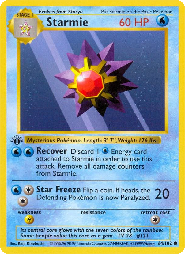 0064 Starmie Common Base Set (Shadowless)