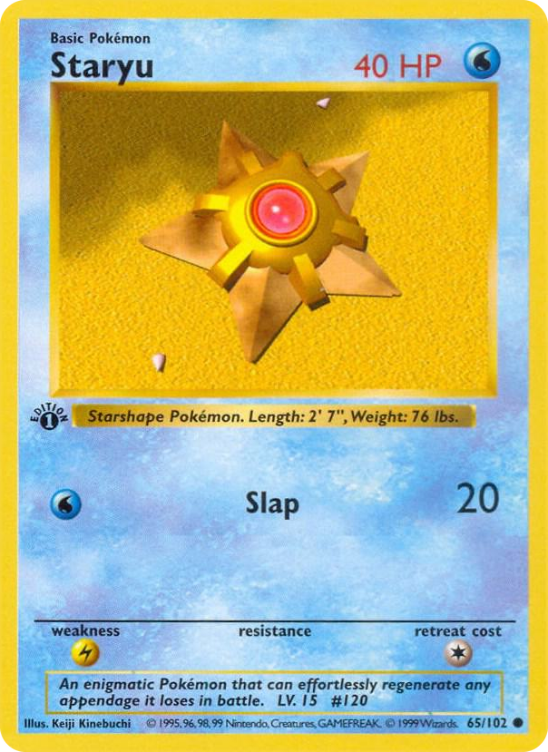 0065 Staryu Common Base Set (Shadowless)