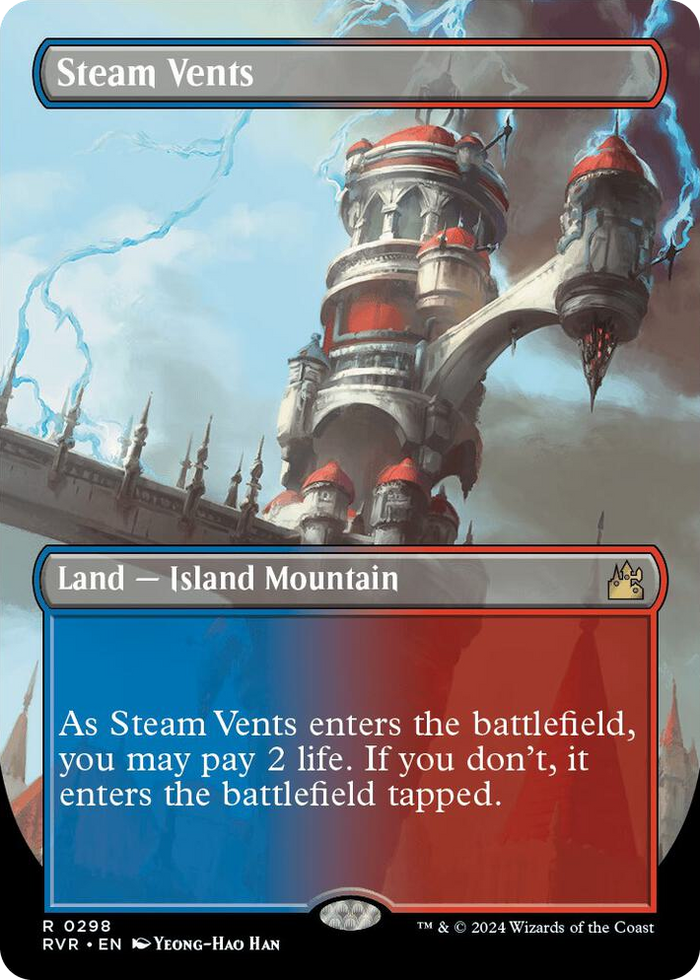 Steam Vents (Borderless) #298 R - Ravnica Remastered Pokemon card